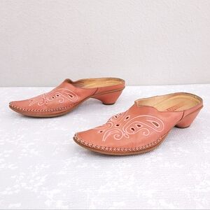 PIKOLINOS Embroidered Mules Pointed Toe Slip-On Shoes
